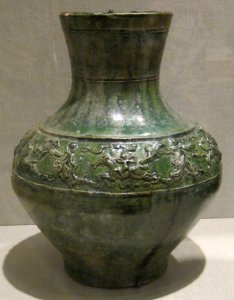 Chinese vessel (hu), Han dynasty, earthenware with glaze, HAA photo