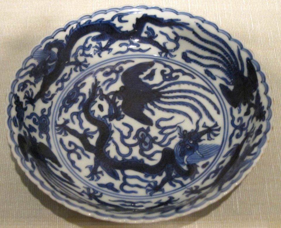 Chinese dish, Ming dynasty, Wanli period (1573-1619), porcelain with glaze, Honolulu Academy of Arts
