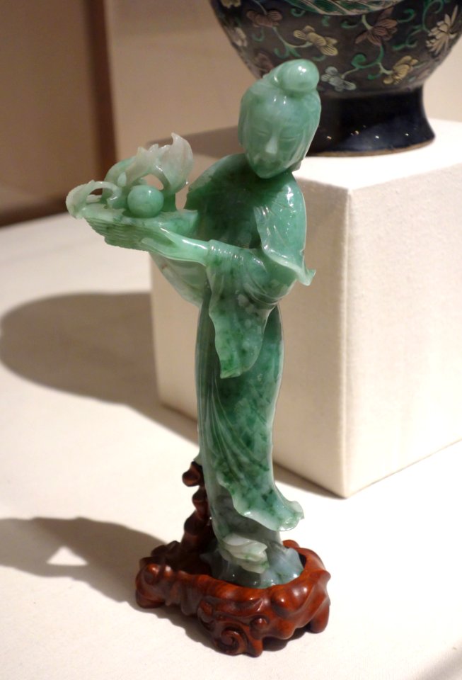 Chinese Figure of Lan Caihe, Qing Dynasty, Daoguang Period, 1821-1850, jadeite - Huntington Museum of Art - DSC05256