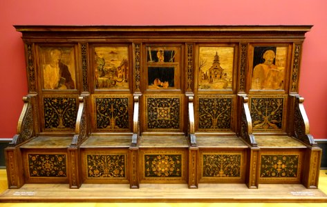 Choir stalls, Northern Italy, 1531, walnut with inlays - Bode-Museum - DSC02984