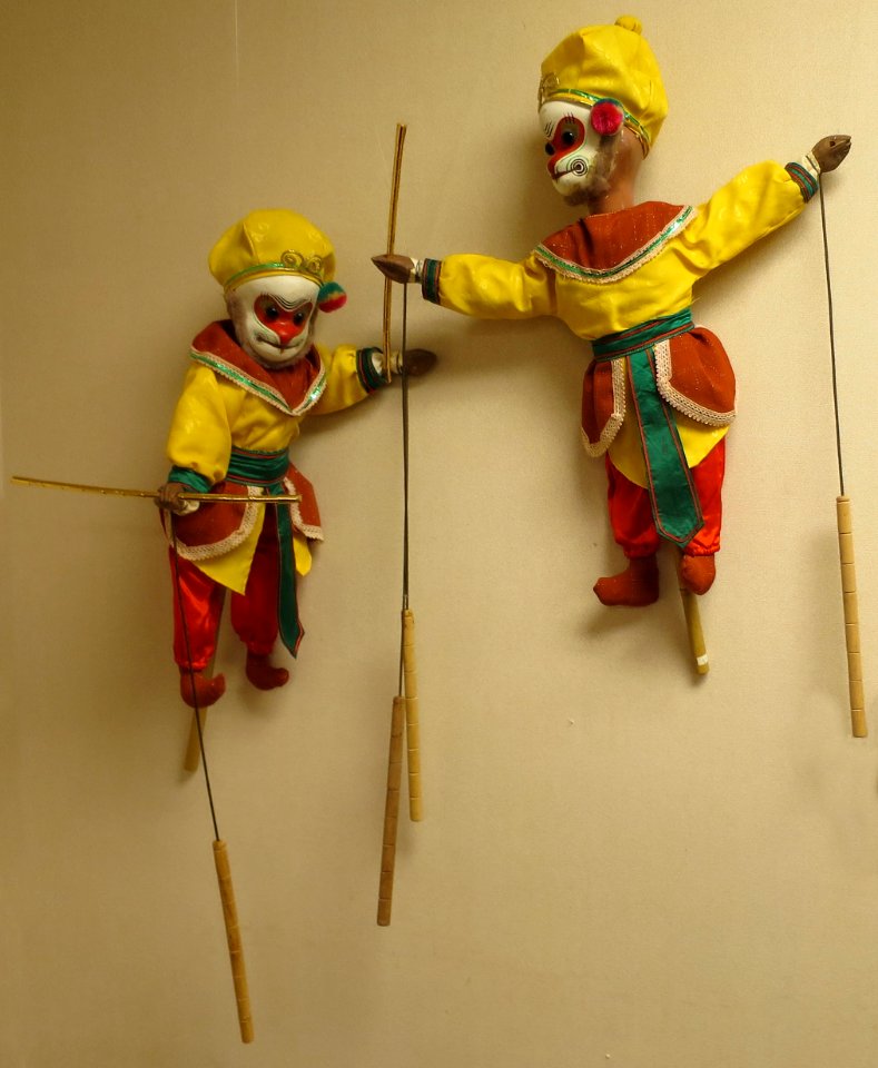 Chinese Guangzhou rod puppets for performance about Sun Wukong