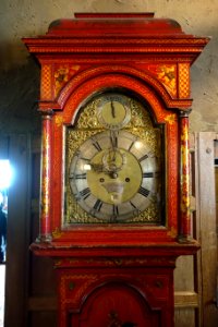 Chinoiserie tall clock by Stephen Rimbault, London, view 2 - Snowshill Manor - Gloucestershire, England - DSC09542