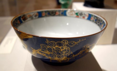 Chinese Powder Blue Bowl, Kanxi Period, 1622-1722, porcelain, glaze, gold paint - Huntington Museum of Art - DSC05267