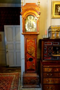 Chinoiserie tall clock by Philip Barnard, London, view 1 - Snowshill Manor - Gloucestershire, England - DSC09555