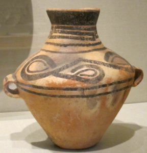 Chinese jar, Neolithic period, painted earthenware, HAA