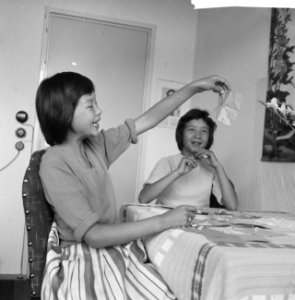 Chinese tweeling Hanglong (afgekort Hangi) en Kwealong (afgekort Ki) speelt in d, Bestanddeelnr 911-5295