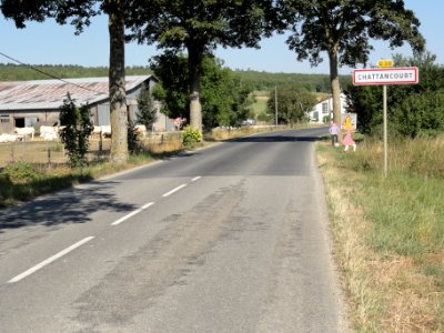 Chattancourt (Meuse) city limit sign
