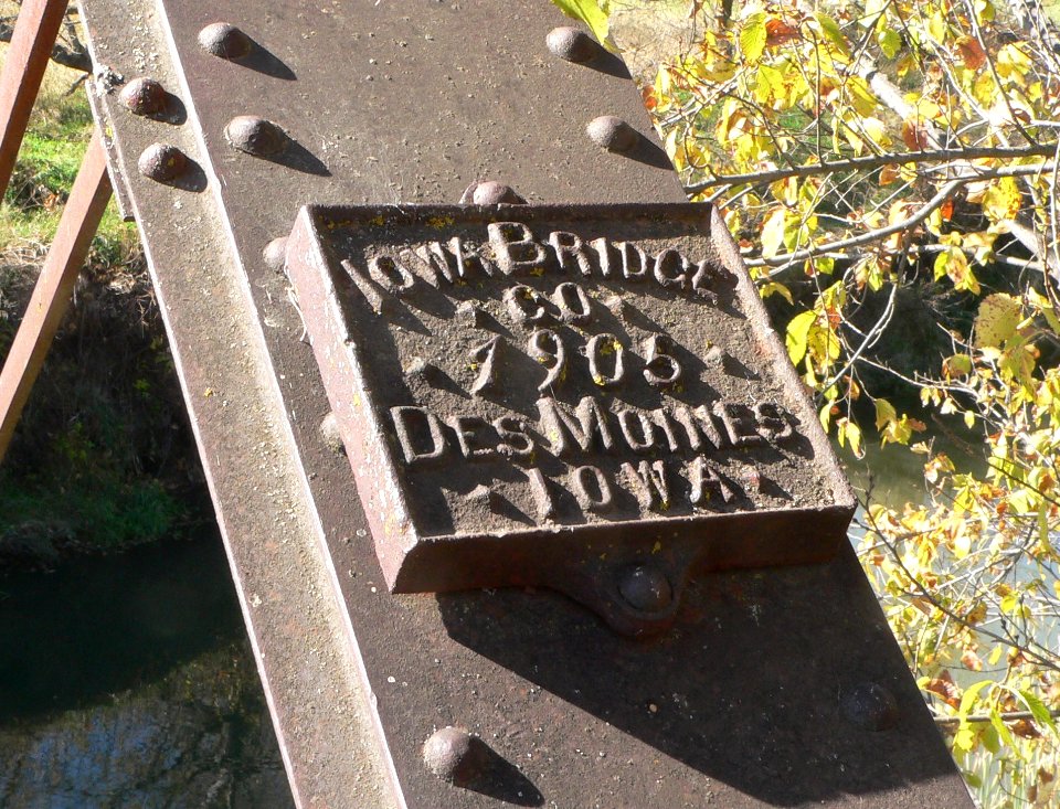 Choteau Creek 311 St bridge NE plaque 1