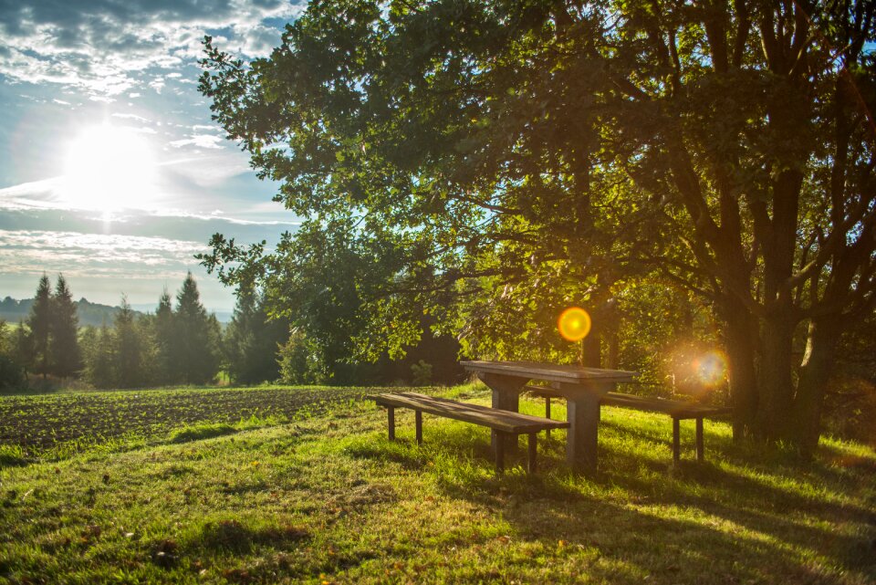 Hiking idyllic seat