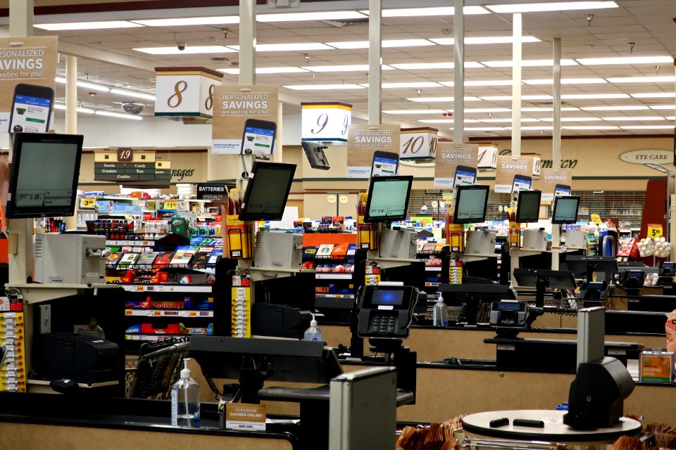 Checkouts at Smith's Food and Drug in Gillette, Wyoming