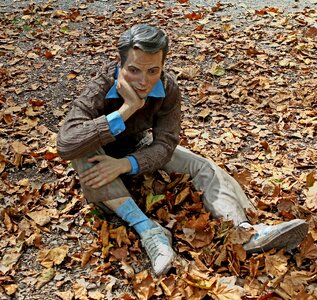 Man sitting thinking photo