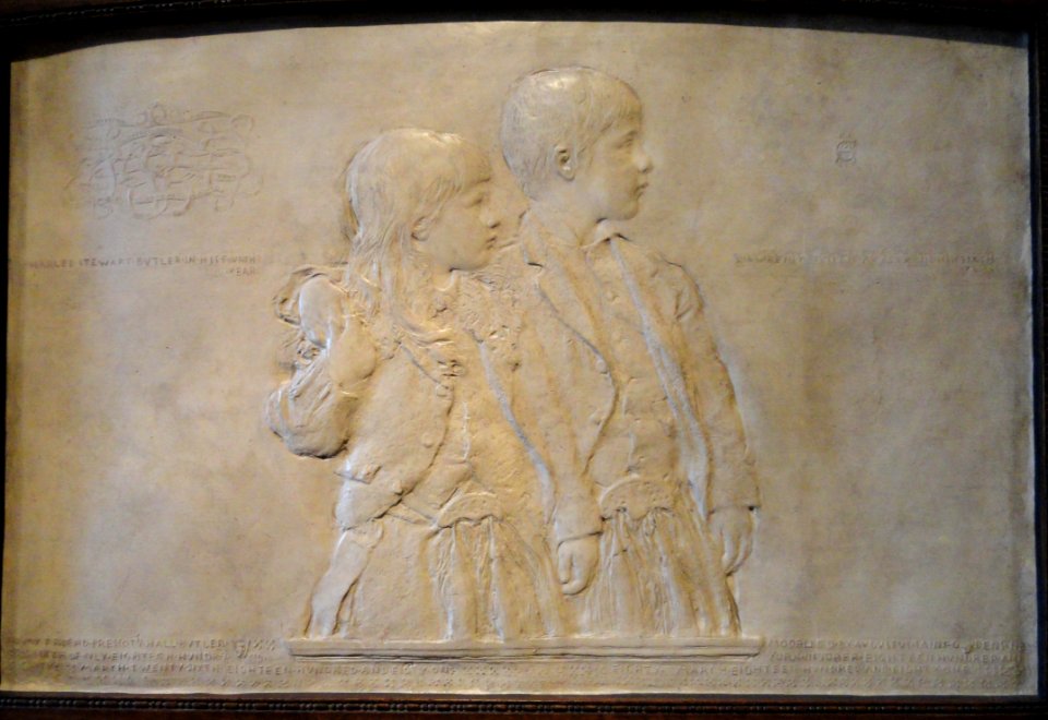 Charles Stewart Butler and Lawrence Smith Butler, by Augustus Saint-Gaudens, 1880-1881, plaster - National Gallery of Art, Washington - DSC08739