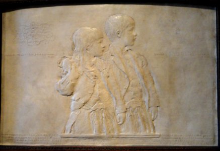 Charles Stewart Butler and Lawrence Smith Butler, by Augustus Saint-Gaudens, 1880-1881, plaster - National Gallery of Art, Washington - DSC08739