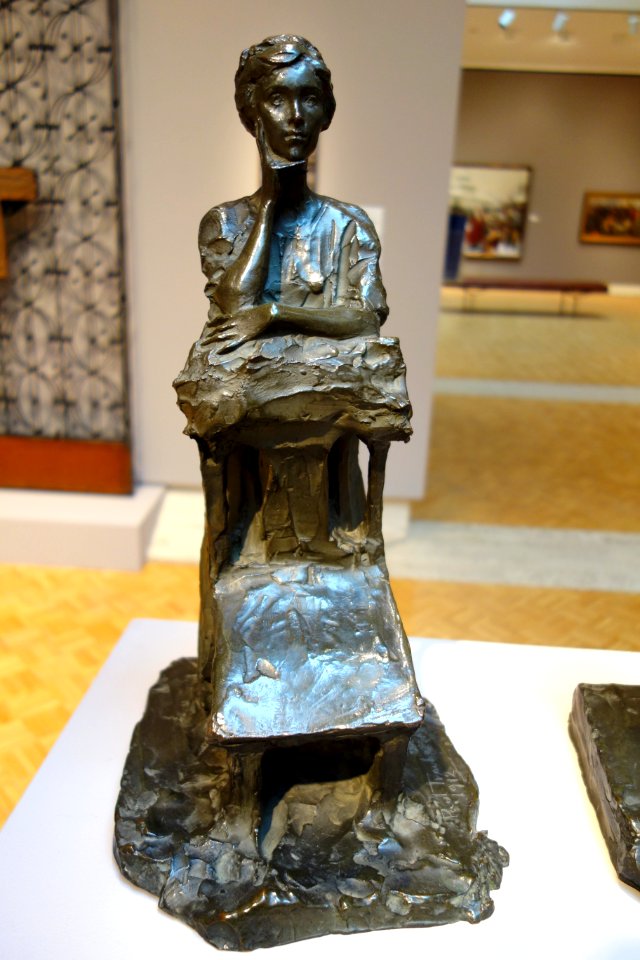 Charles R. Crane and Josephine Crane Bradley by Paul Troubetzkoy, 1912, cast bronze, figure 2 - Chazen Museum of Art - DSC02451