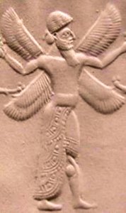 Cherub on a Neo-Assyrian seal photo