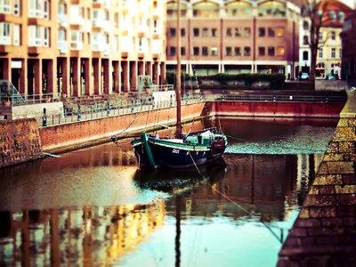 Old port water boats photo