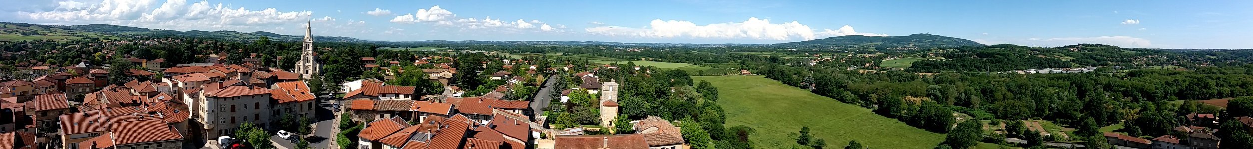 Chazay-d'Azergues - Panorama depuis la tour du beffroi de l'église Saint-Pierre