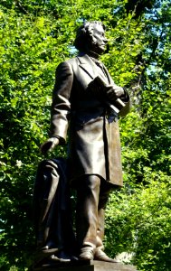 Charles Sumner statue in Boston Public Garden - DSC08117