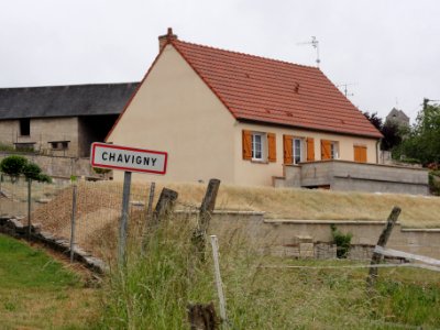 Chavigny (Aisne) city limit sign