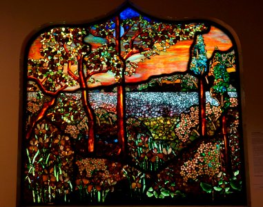Charles Merrill Memorial Window by W. Cole Brigham, Shelter Island, New York, 1912, glass, lead, river stone, and seashells - Brooklyn Museum - DSC09202
