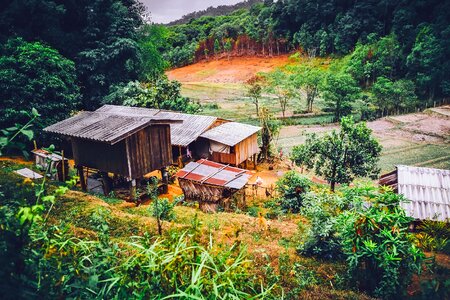 Shack buildings farm