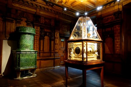 Chiavenna Room, from Casa Moro, Chiavenna, c. 1580, maple, ash, walnut, other woods - Hessisches Landesmuseum Darmstadt - Darmstadt, Germany - DSC00452