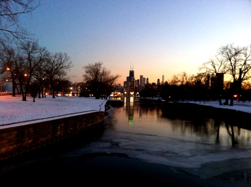Chicago at Dusk in December