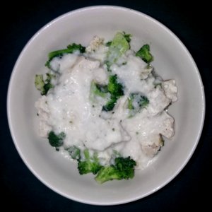 Chicken and broccoli with white sauce - Massachusetts