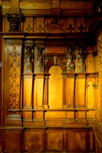 Chiavenna Room, from Casa Moro, Chiavenna, c. 1580, maple, ash, walnut, other woods - Hessisches Landesmuseum Darmstadt - Darmstadt, Germany - DSC00476