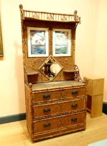 Chest of Drawers, Nimura & Sato, Brooklyn, c. 1905, woven cane, bamboo, brass, glass - Brooklyn Museum - DSC09520