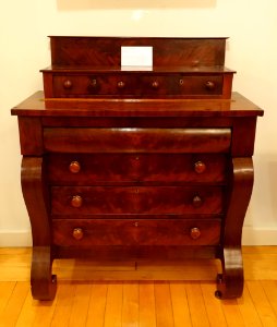 Chest of drawers, American Empire style, c. 1830-1850, mahogany - Old Colony History Museum - Taunton, Massachusetts - DSC03764