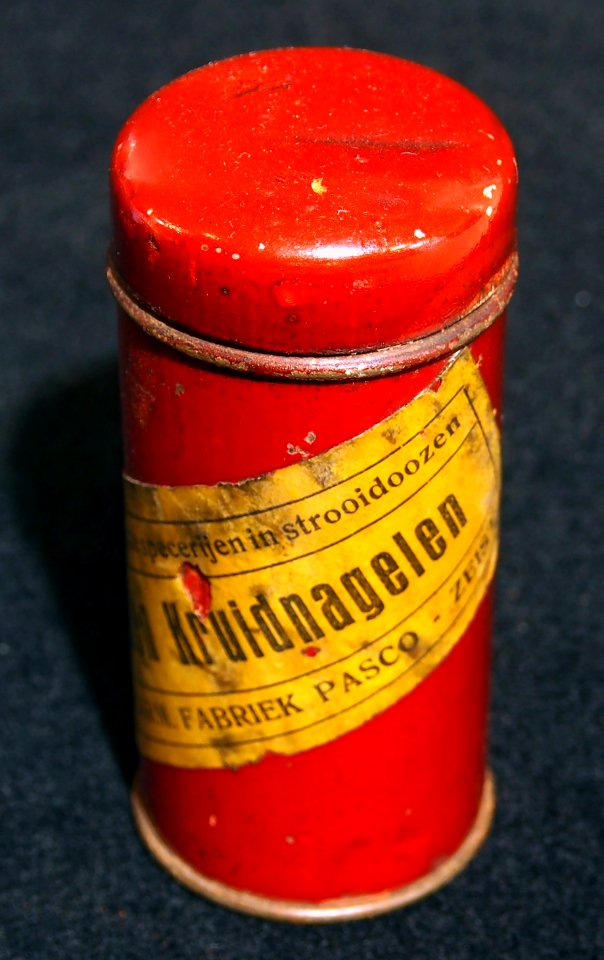 Chemische Pharmaseutische fabriek, Zeist, Gemalen Kruidnagelen busje, foto 7