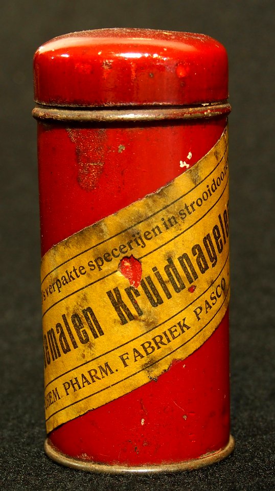 Chemische Pharmaseutische fabriek, Zeist, Gemalen Kruidnagelen busje, foto 5