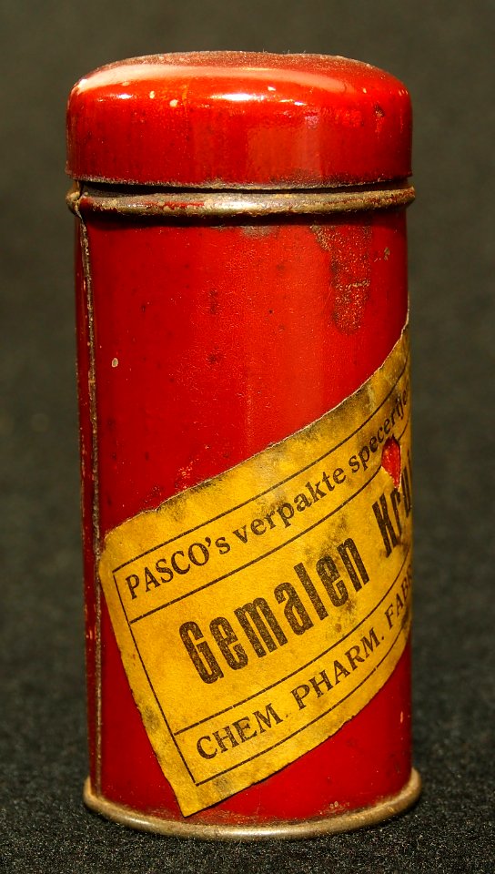 Chemische Pharmaseutische fabriek, Zeist, Gemalen Kruidnagelen busje, foto 4