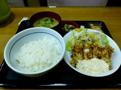 Chicken red hot set meal of Nakau