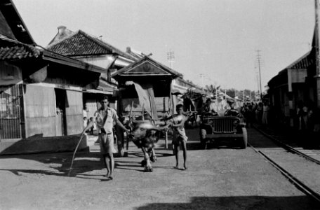 Cheribon een jeep van een pantseronderdeel van de 7 December Divisie is de colo, Bestanddeelnr 1567