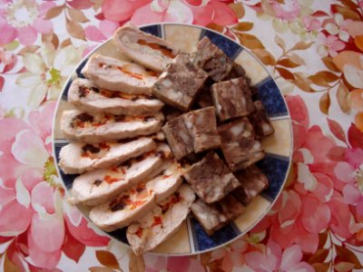 Chicken rolls and saltisons - Belarus - 2015 AD