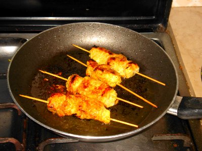 Chicken Tikka Masala during Grilling