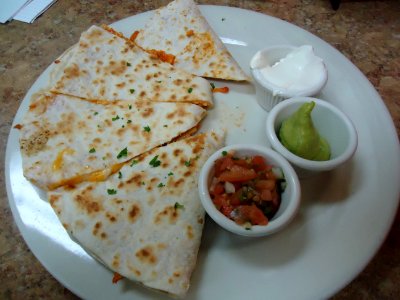Chicken Quesadilla dish at Latin Bistro restaurant Summit NJ