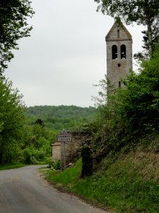 Chermizy-Ailles (Aisne) city limit sign et tour de l'église