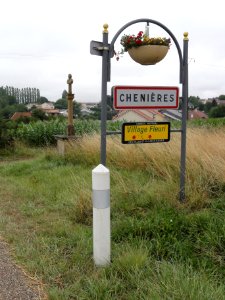 Chenières (Meurthe-et-M.) city limit sign