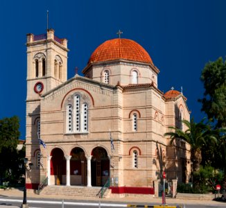 Church Panagitsa Aegina harbor, Greece photo