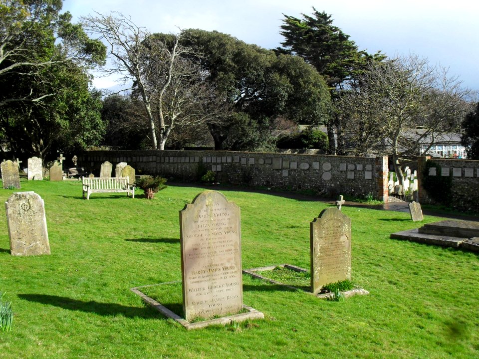 Churchyard at St Margaret's Church, Rottingdean (February 2011) (General view Looking Southeast) (2)