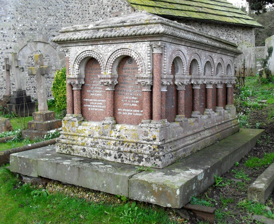 Churchyard at St Wulfran's Church, Ovingdean (February 2011) (Jex-Blake Family Tomb) (1)