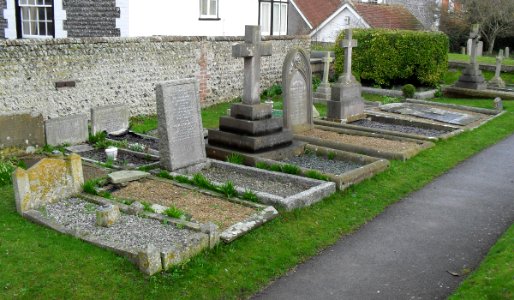 Churchyard at St Wulfran's Church, Ovingdean (February 2011) (General view towards Southeast)