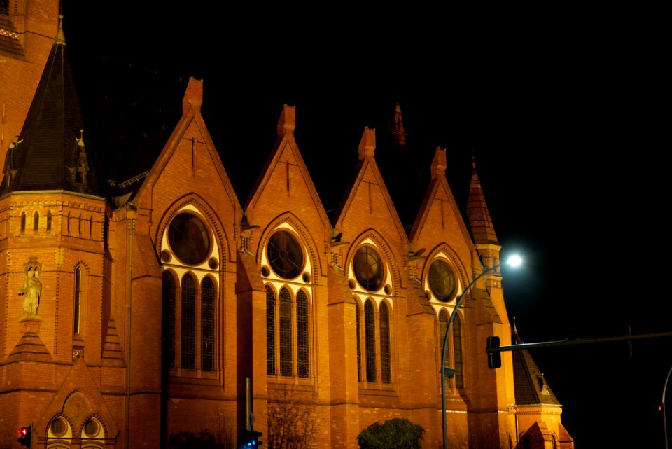 Church Zum Guten Hirten at night 2021-01-08 16