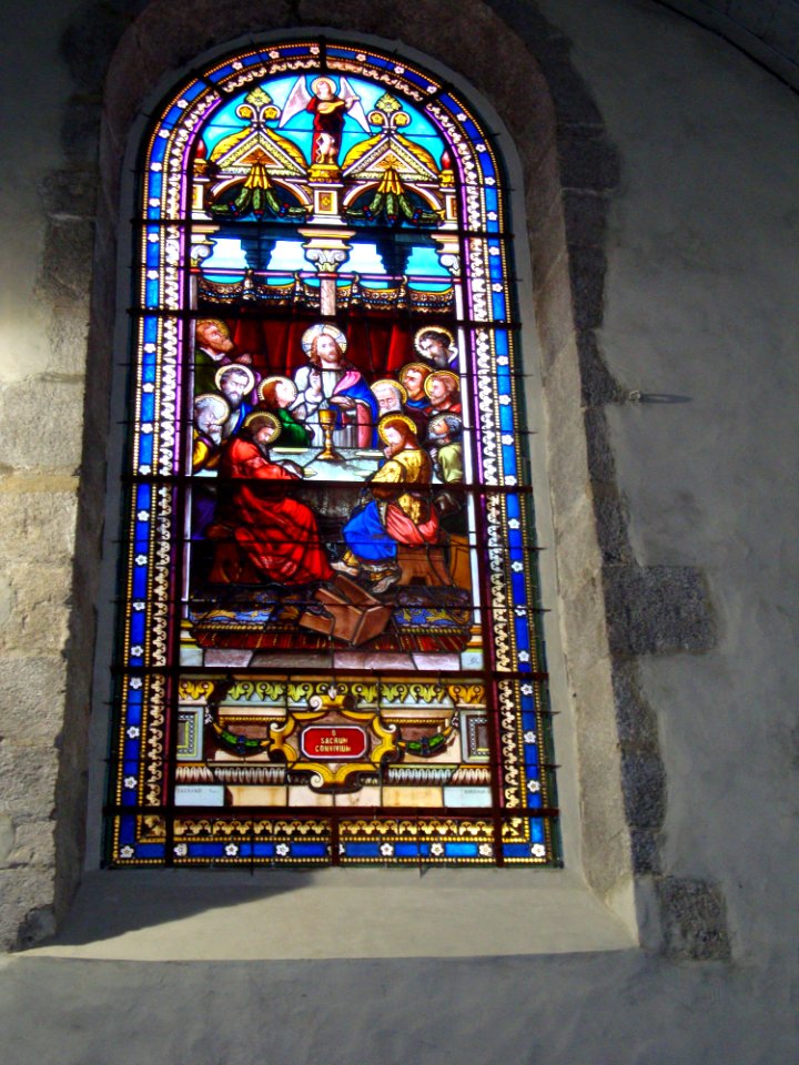 Ciboure (Pyr-Atl, Fr) St.Vincent, stained glass window The Last Supper