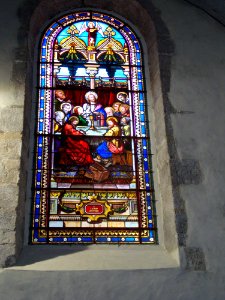 Ciboure (Pyr-Atl, Fr) St.Vincent, stained glass window The Last Supper
