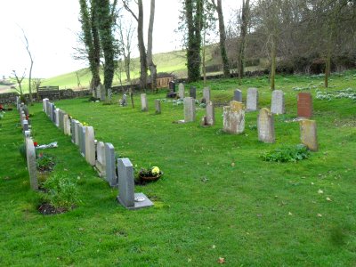Churchyard at St Wulfran's Church, Ovingdean (February 2011) (General view towards Southwest) (2)