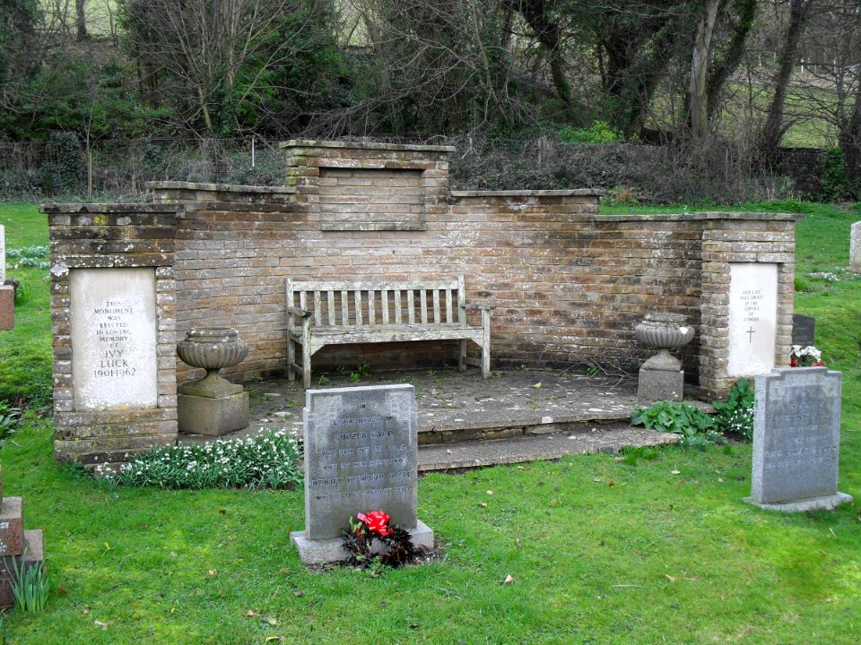 Churchyard at St Wulfran's Church, Ovingdean (February 2011) (Structure on West Side)